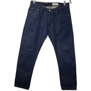 GUSTIN Slim Fit Selvedge Jeans Blue Dark Wash Men's Size *34* **Hem ALTERED**